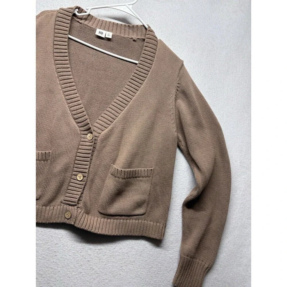Tentree Cardigan Sweater Brown Organic Cotton Women XL Minimalist Gorpcore Boho - Picture 4 of 7